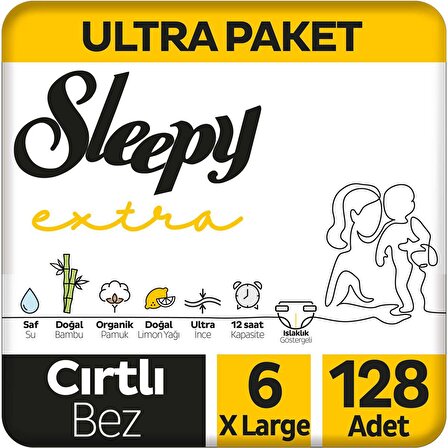 Sleepy Extra Günlük Aktivite Ultra Paket Bebek Bezi 6 Numara Xlarge 128'li