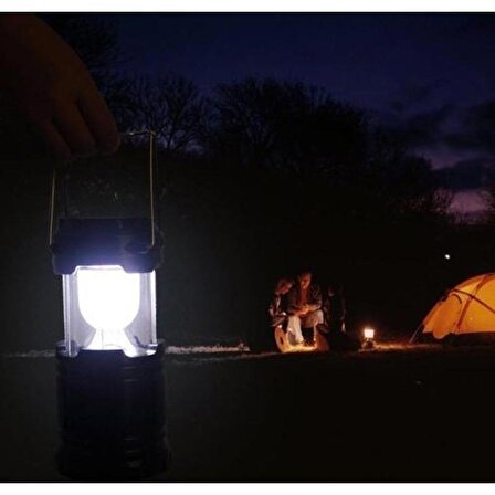 Uygunayakala 5900T Güneş Enerjili Şarj Edilebilir USB Girişli Kamp Feneri Büyük Boy