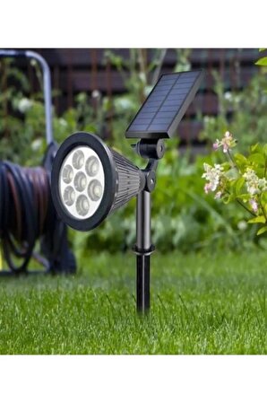 7w Led Solar Kazıklı Çim Armatür Cata Güneş Enerjili Çim Lambası Bahçe Aydınlatma Yeşil Led Işık