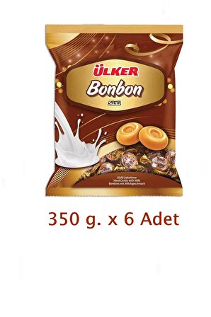 Ülker Bonbon Sütlü Şekerleme 350 g. x 6 Adet