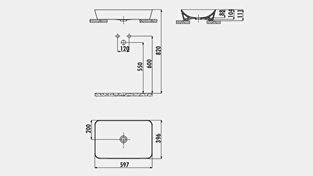 Creavit UL060 60 Cm Ultra Lavabo Dikdörtgen Çanak Tipi Beyaz