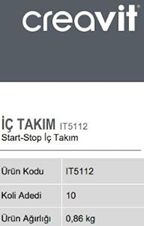 Creavit IT5112 Basmalı Rezervuar İç Takım Start-Stop