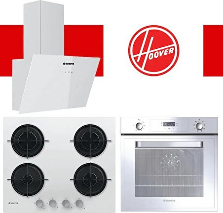 Hoover Beyaz Cam Ultra Ankastre Set ( HDG6C1GWTK + HVW6MW + HOT3051WI )