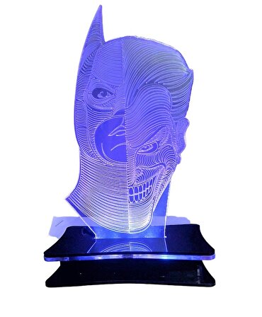 3D Batman ve Joker Led Gece Lambası 24 Renk Kumandalı