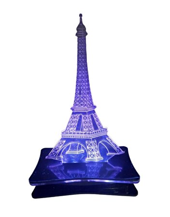3D Işıklı Eyfel Kulesi Gece Lambası Uzaktan Kumandalı 24 Renk Dekoratif Hediyelik