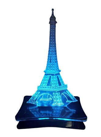 3D Eyfel Kulesi Gece Lambası Uzaktan Kumandalı 24 Renk Hediyelik