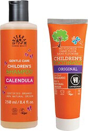 Urtekram Calendula Çocuk Şampuanı 250 ml + Çocuk Diş Macunu Tatlı Rezene 75 ml