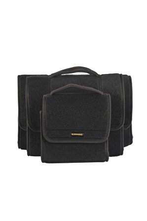 Mini-Midi-Maxi 3'lü Bagaj Çantası Seti, Kenar Renk Siyah