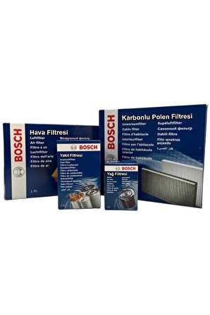 Ford Focus 2 1.6 TDCi Dizel Bosch Filtre Bakım Seti 2008-2011 Hava+Yağ+Yakıt+Karbonlu-Polen-Filtresi