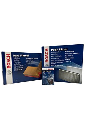 Skoda Fabia 1.4 TDI Dizel Bosch Filtre Bakım Seti 2004-2010 Hava+Yağ+Standart-Polen