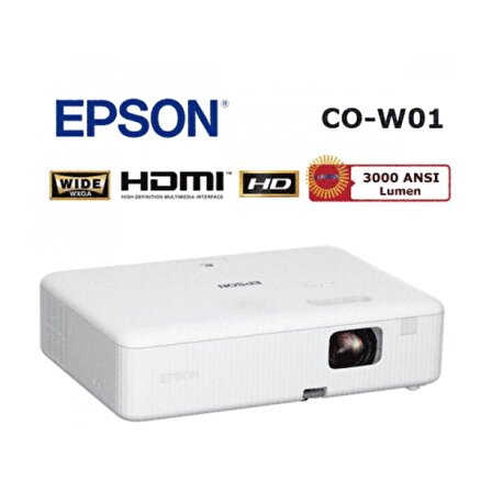 Epson Co-W01 3000 Lümen HD Taşınabilir Projeksiyon Cihazı