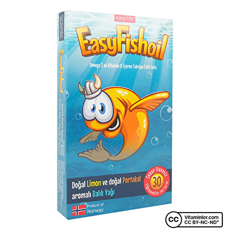 EasyVit EasyFishoil Omega 3 30 Çiğnenebilir Form - LİMON-PORTAKAL