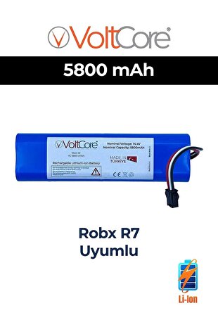 Robx R7 Uyumlu Robot Süpürge Pili 5800mAh Lityum İyon Batarya