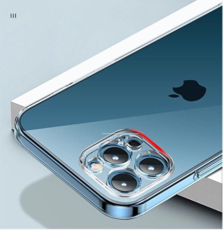 Vendas iPhone 15 Pro Uyumlu (15 Pro) Simple Serisi Kamera Korumalı Soft Şeffaf Silikon Kılıf + Seramik Nano Ekran Koruyucu