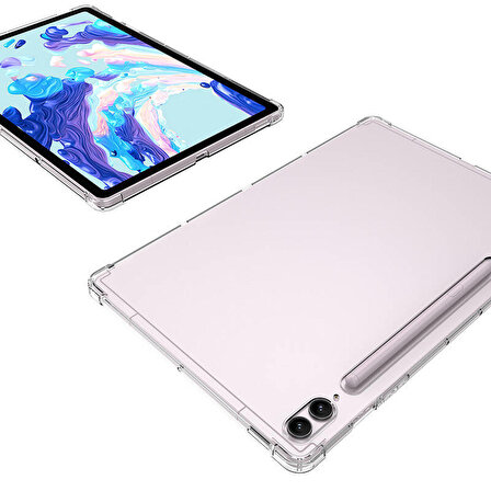 Vendas Samsung Galaxy Tab S9 Plus Uyumlu Şeffaf Süper Silikon Tablet Kılıfı