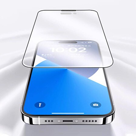 Vendas iPhone 15 Uyumlu Anti-Dust Warrior 9D Full Cover Temperli Cam Ekran Koruyucu