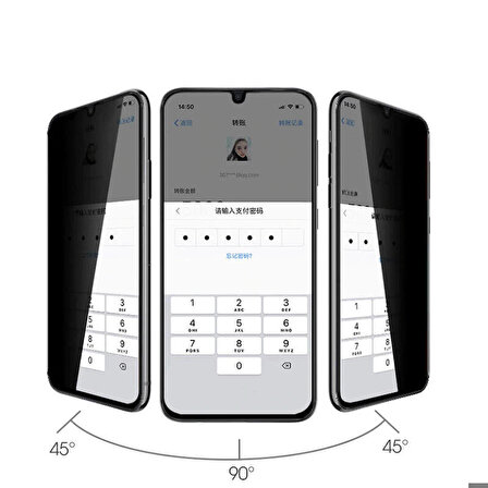 Vendas Samsung Galaxy A33 5G Uyumlu Tam Kaplama 5D Privacy Temperli Cam Ekran Koruyucu