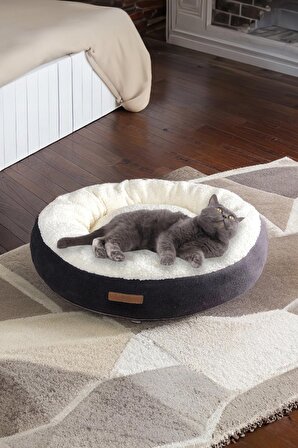 Kedi Taşıma kafesi-sepeti + Simit yatak ve Büyük mama kabı hediyeli kedi seti-T2