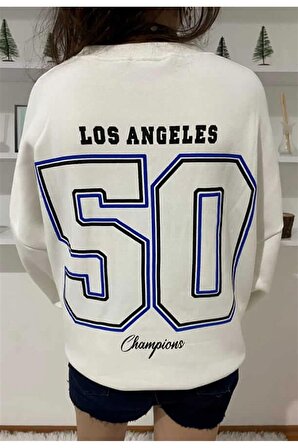 Dodgers Oversize Beyaz Sweatshirt