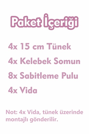 Vixpet Venty 4'lü Büyük Papağan Tüneği 15 cm 36 mm / Doğal Ahşap Papağan Tünekleri