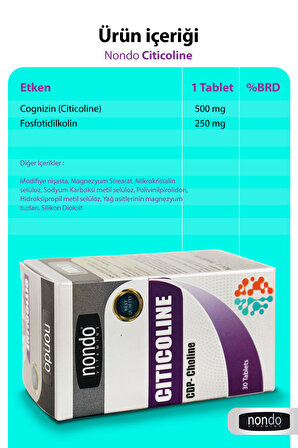 Citicoline 30 Tablet | Sitikolin 30 Tablet (COGNİZİN, FOSFOTİDİLKOLİN)