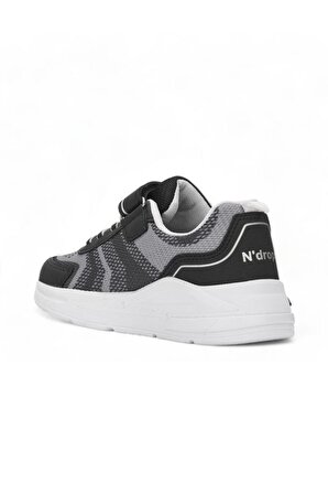 Triko Siyah Beyaz Cırtlı Erkek Çocuk Spor Ayakkabı