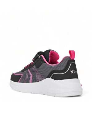 Triko Siyah Fuşya Cırtlı Kız Çocuk Spor Ayakkabı