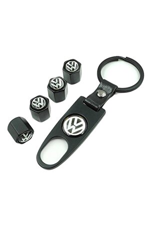 Volkswagen Logolu Metal Sibop Kapağı Ve Anahtarlık Seti
