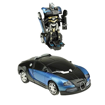 Transformers Robota Dönüşen PİLLİ araba Işıklı Sesli Bugatti 25 CM