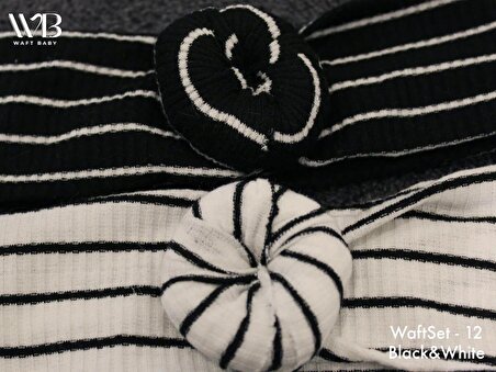 Siyah&Beyaz Bebek Çorap Hediye Seti - Çoraplar, Saç Bantları ve Toka, Erkek Bebek Hediyesi, Kız Bebek Hediyesi