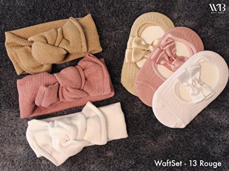 Bebek Rouge Çorap Seti, Minik Ayaklar, Büyük Stil: 3 Bale Çorabı ve 3 Bandanadan Oluşan Set, Yenidoğan Hediyeleri, Erkek ve Kız Bebek Hediyeleri