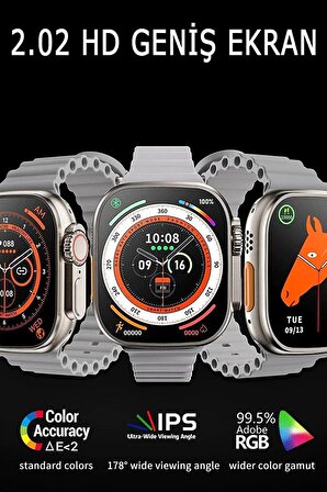 QASUL Watch 8 Amax Ultra Uyumlu 49mm Akıllı Saat Vidalı Çift Kordon Kilitli Deri Kordon