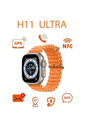 QASUL Watch 8 Ultra H11+ Ultra Plus Aktif Pusula Oyun Modu Çift Kordon 2023 Model 49mm Vidalı