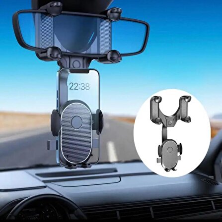 Araç Içi Telefon Tutucu 360 Derece Dönebilen Yatay Dikey Kullanım Dikiz Aynası Uyumlu Yüksek Kalite