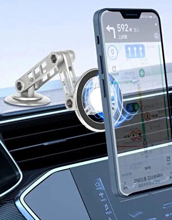 Metal Araç İçi Telefon Tutucu Ayarlanabilir 360 Dönen Evrensel Manyetik Telefon Tutucu 