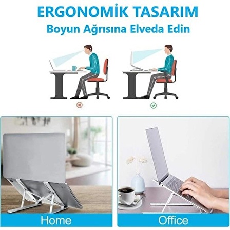 Alüminyum Ayarlı Laptop Yükseltici Ayarlanabilir Katalanır Laptop Tutucu Stand