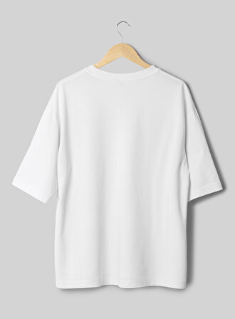 X7 Koleksiyonu Beyaz Basic Oversize T-shirt