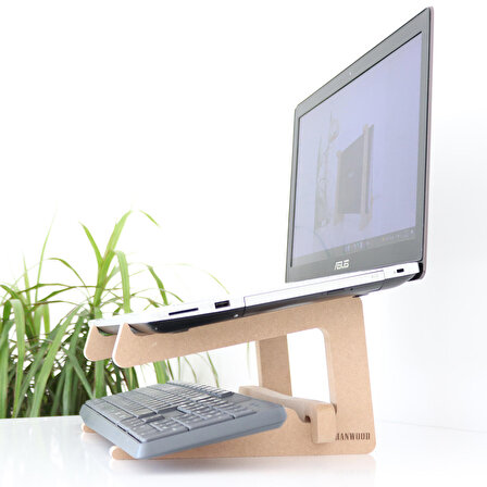 Hanwood Laptop Standı - 13" - 14" Boyutlarındaki Laptoplar ile Uyumlu - Notebook Standı - Ahşap - WLS4