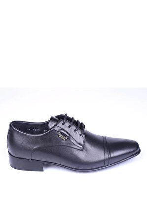 Fosco 1001-1 Erkek Siyah Bağcıklı Hakiki Deri Klasik Ayakkabı