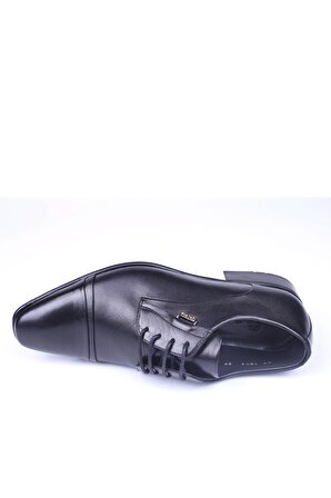 Fosco 1001-1 Erkek Siyah Bağcıklı Hakiki Deri Klasik Ayakkabı