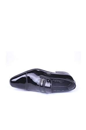 Dericibey DB-450 Erkek Siyah Bağcıksız Rugan Deri Klasik Ayakkabı