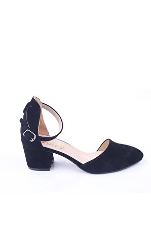 Daisy 983 Kadın 5 Cm Topuk Siyah Süet Ayakkabı