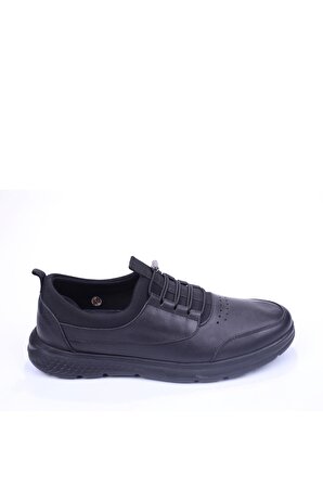 Rego 1389 Erkek Hakiki Deri Siyah Ortopedik Ayakkabı