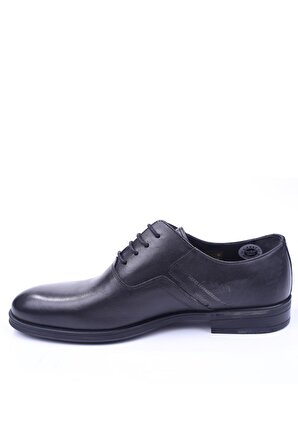 Fosco 2529 Erkek Siyah Bağcıklı Kauçuk Taban Klasik Deri Ayakkabı