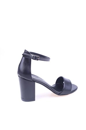 Walkenzo 2159 Kadın 8 Cm Topuk Tek Bant Cilt Sandalet