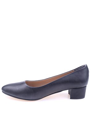 Ceylan El75 Kadın Günlük 3,5 cm Kalın Topuklu Cilt Ayakkabı