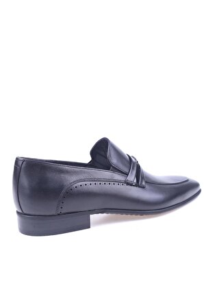 Siyah İnci 9510 Erkek Bağcıksız Hakiki Deri Klasik Ayakkabı