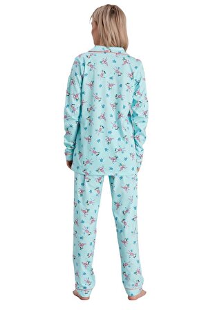 Woolnat Queen Pamuklu Kız Çocuk Pijama Takımı Pembe-13 Yaş