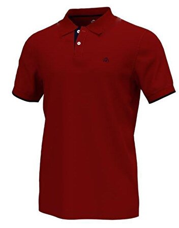 Polo Yaka Pamuklu Erkek T-shirt Bordo-XL