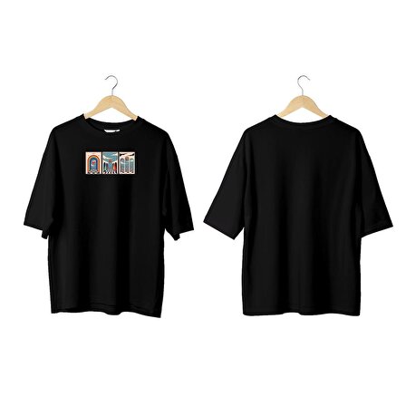 Wicold Hippie Baskılı Oversize T-Shirt Erkek Tişört Unisex Tişört Kadın Tişört